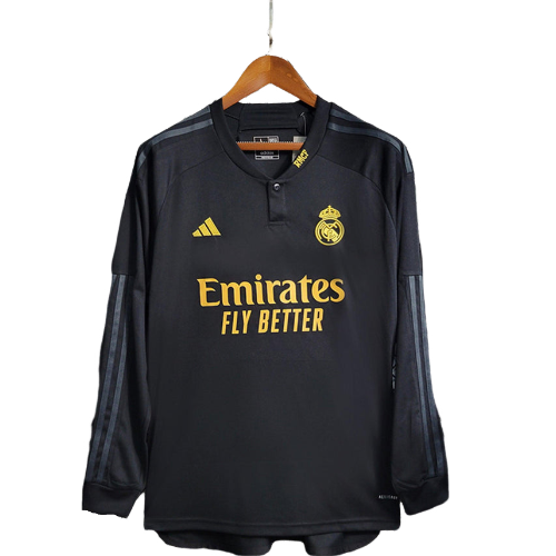 Camisa Adidas - Real Madrid II Away 2023/24 (Manga longa) Preto