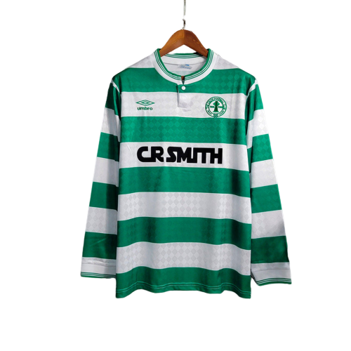 Camisa  Celtics Home Umbro 1987/88 (Manga longa) Retrô- Branco/Verde