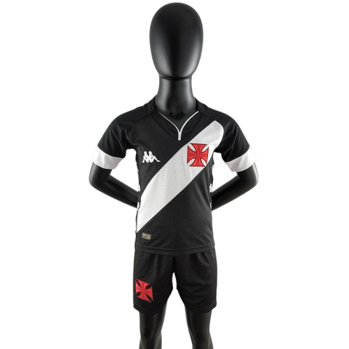 Kit Infantil Kappa Conjunto Vasco Home - 2022/23 - Preto