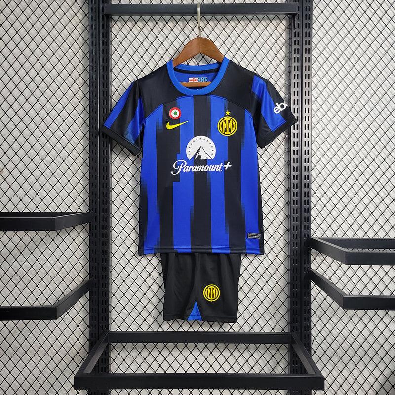 Kit Infantil Inter de Milão Home 23/24 - Nike - Preto Azul