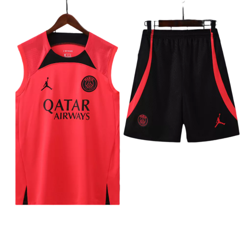 Conjunto Regata PSG Jordan 22/23 Masculino - Vermelho+Preto