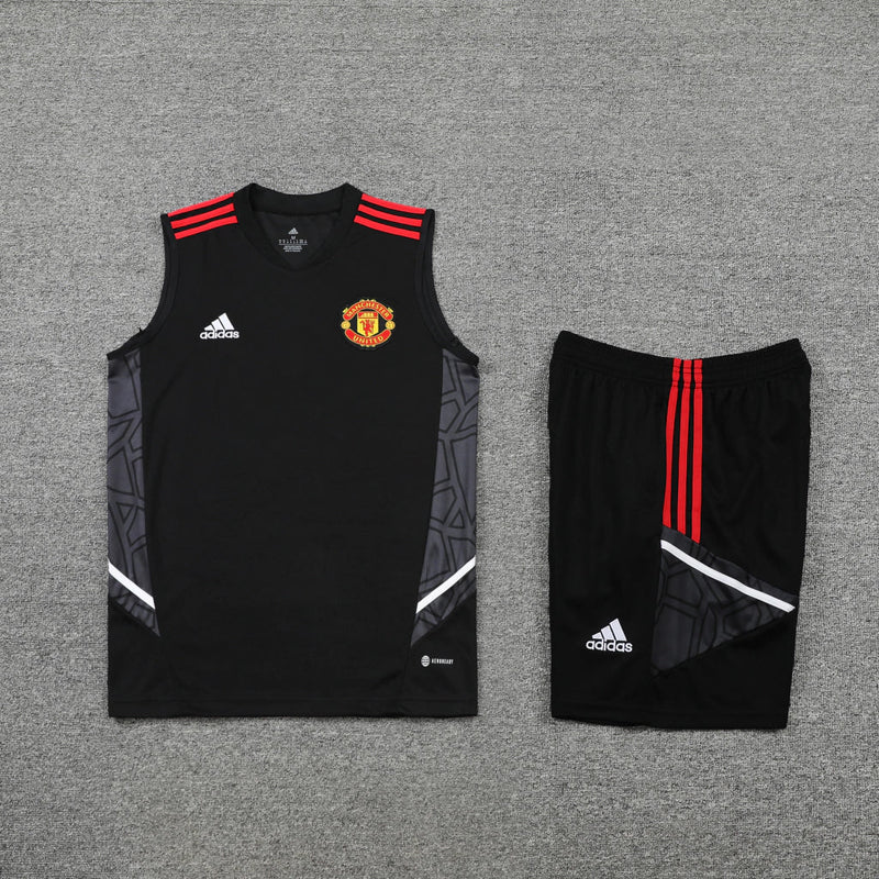 Conjunto Regata Manchester United 22/23 Adidas - Preto