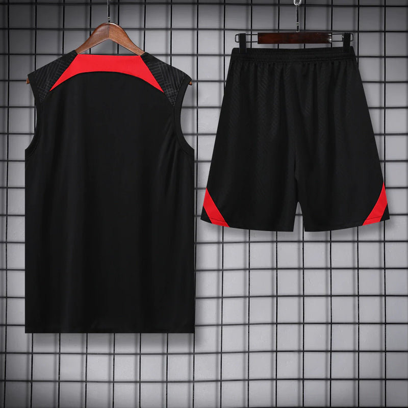 Conjunto Regata Liverpool Training 22/23 Nike - Preto+Vermelho