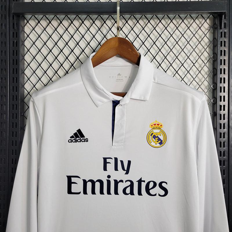 Camisa Real Madrid Adidas 2016/17 (Manga longa) Retrô- Branco