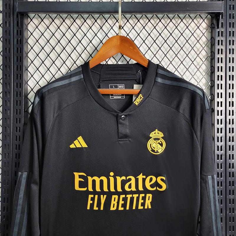 Camisa Adidas - Real Madrid II Away 2023/24 (Manga longa) Preto