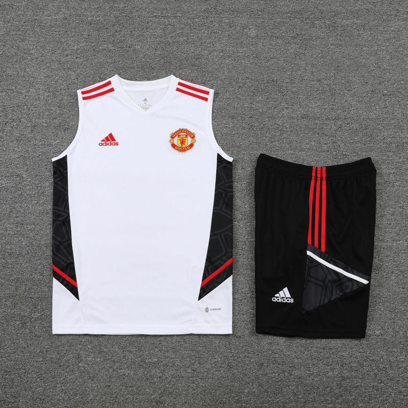 Conjunto Regata Manchester United 22/23 Adidas - Branco