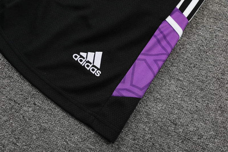 Conjunto Regata Real Madrid 22/23 Adidas - Preto+Roxo