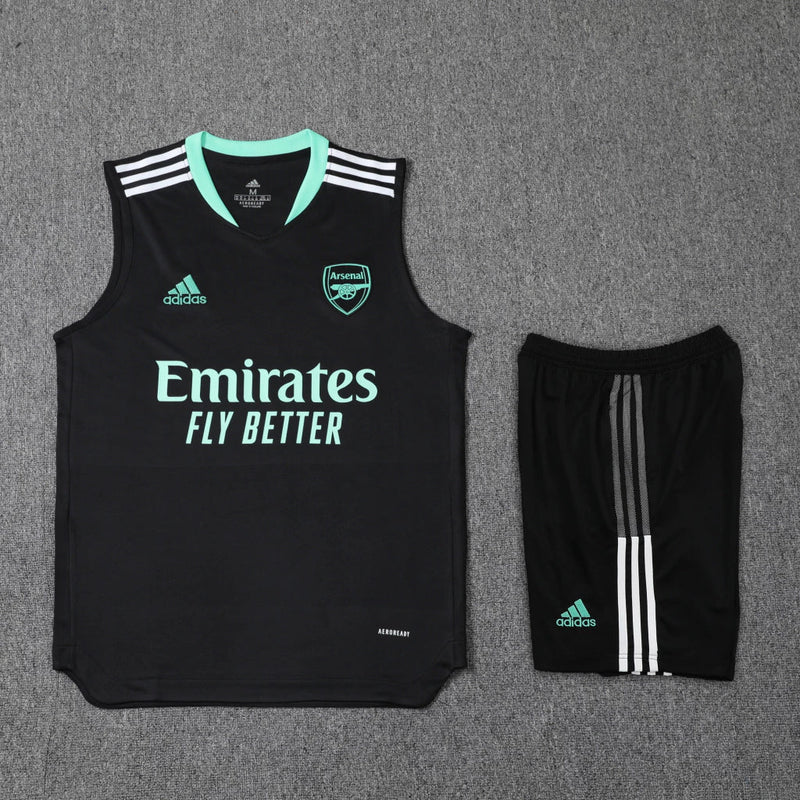 Conjunto Regata Arsenal Training 22/23 Adidas - Preto+Verde