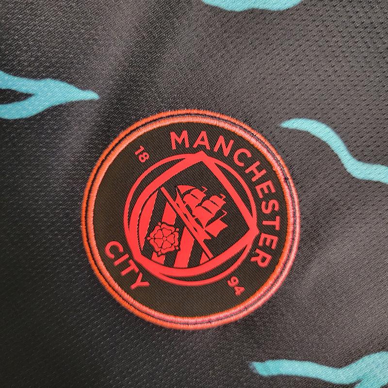 Camisa Manchester City II Away 2023/24 Adidas (Manga longa) Preta