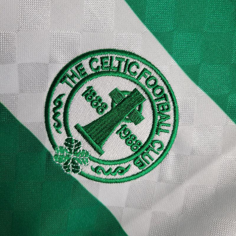 Camisa  Celtics Home Umbro 1987/88 (Manga longa) Retrô- Branco/Verde