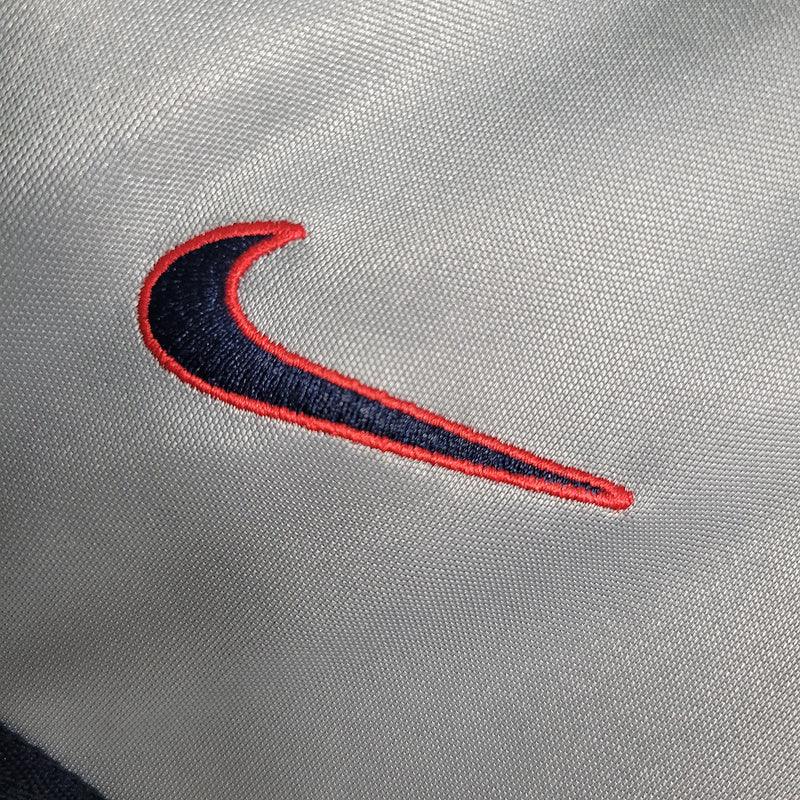 Camisa PSG Away Nike 2000/01 Retrô- Cinza/Branco