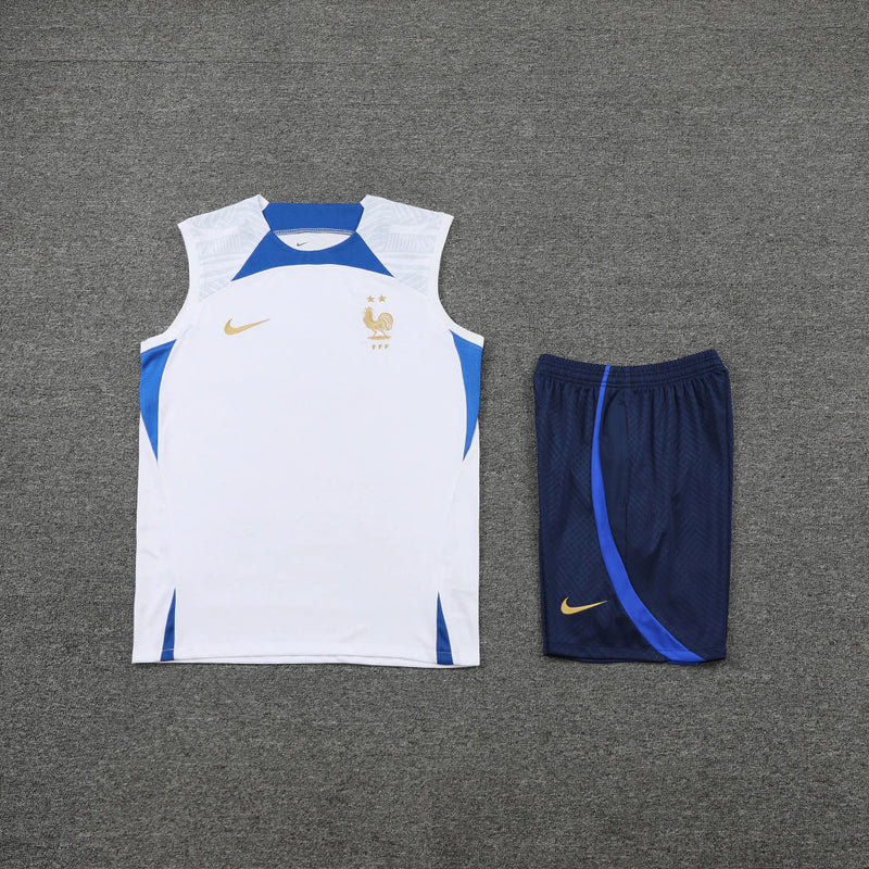 Conjunto Regata França 22/23 Nike - Branco + Azul