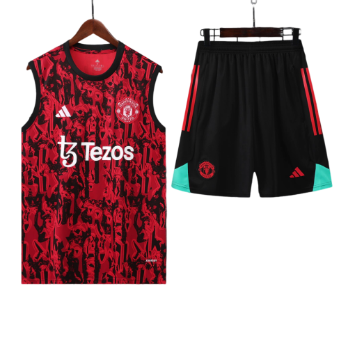 Conjunto Regata Manchester United 23/24 Adidas - Vermelho