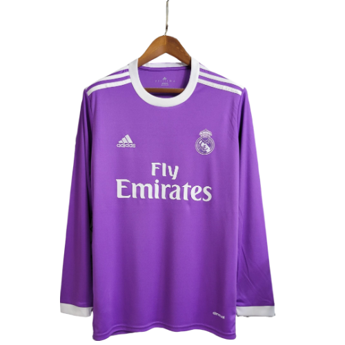 Camisa Adidas Real Madrid III 17/18 - Manga Longa Retrô- Roxo