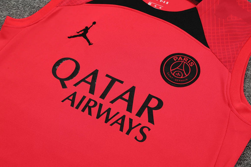 Conjunto Regata PSG Jordan 22/23 Masculino - Vermelho+Preto