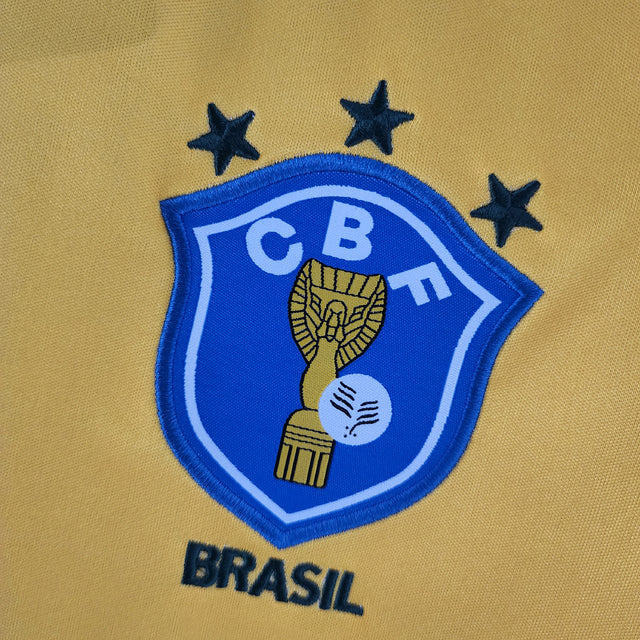 Camisa Retrô 1988 Seleção Brasileira I Masculina - Amarelo e Verde