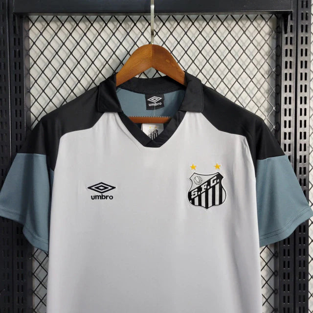 Camisa Santos Umbro Treino 23/24 Torcedor Masculina -Branco Azul