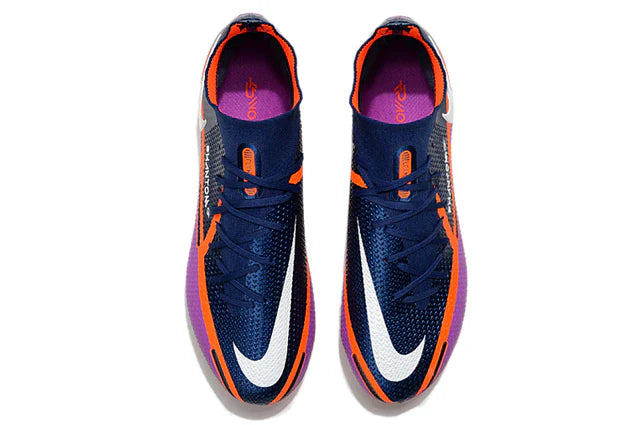 Chuteira de Campo Chuteira Nike Phantom GT 2 Elite DF FG - Azul, roxo e vermelho