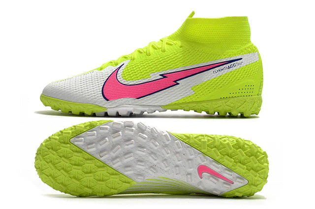 Chuteira de Campo Chuteira Society Nike Mercurial Superfly 7 Elite Verde e Rosa