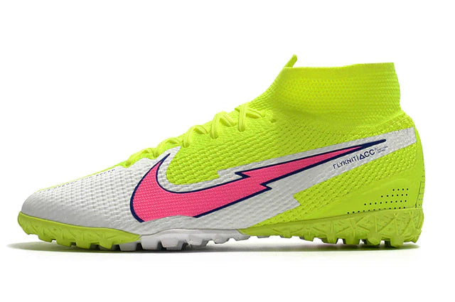 Chuteira de Campo Chuteira Society Nike Mercurial Superfly 7 Elite Verde e Rosa