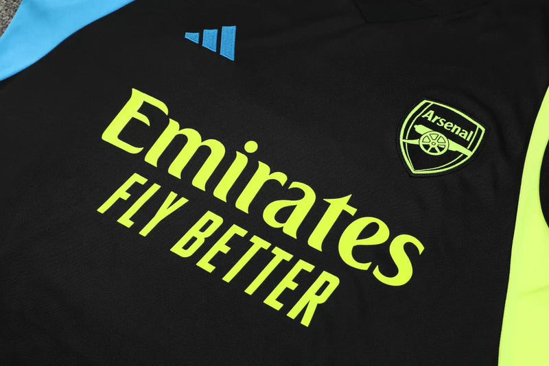 Conjunto Regata Arsenal 23/24 Adidas - Preto