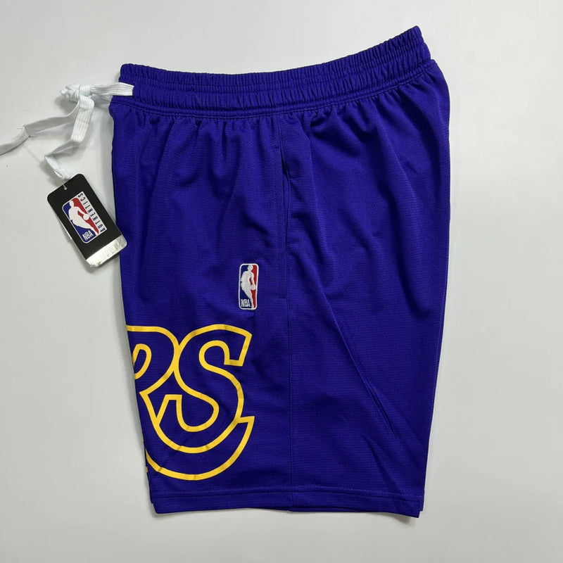 Shorts NBA Lakers 23/24 Casual - Nike -branco-preto-amarelo-azul