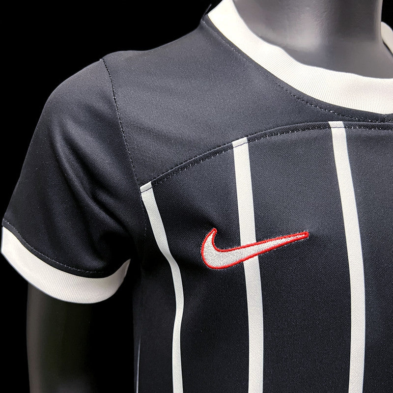 Kit Infantil Nike Corinthians 2 II - 23/24 -Preto