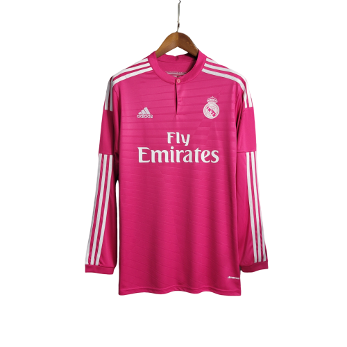 Camisa Adidas Real Madrid III 14/15 - Retrô Manga Longa- Rosa