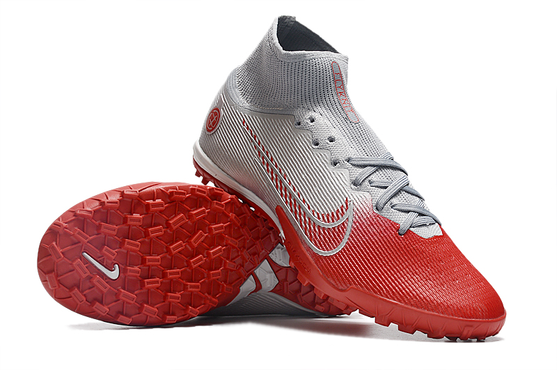 Chuteira society Nike  Superfly 8 Academy- cinza- vermelho