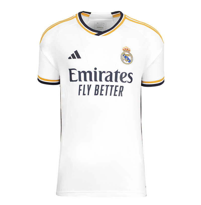 Camisa oficial da Liga dos Campeões da UEFA assinada e emoldurada por Ronaldo, camisa moderna do Real Madrid CF com números estilo torcedor