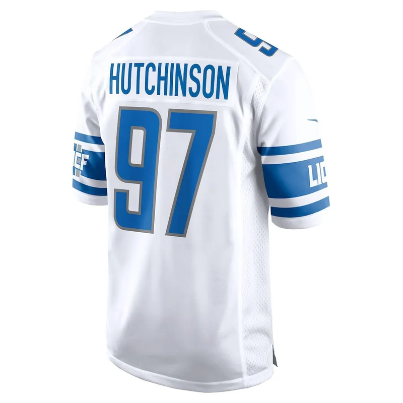 Camisa Futebol Americano Nike Detroit Lions- Branco/Azul