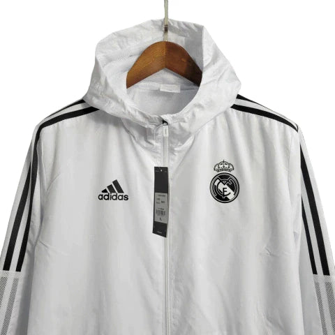 Jaqueta Corta-Vento Real Madrid 23/24 Masculino Adidas - Branco