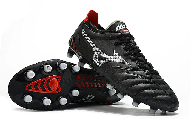 Chuteira de Campo Mizuno Morelia Neo Preto e Cinza