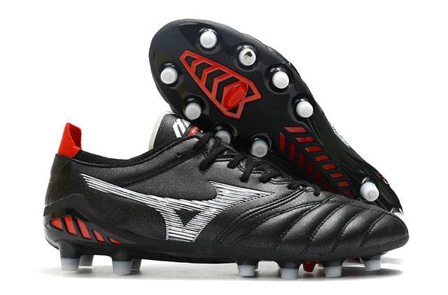 Chuteira de Campo Mizuno Morelia Neo Preto e Cinza