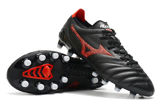 Chuteira de Campo Mizuno Morelia Neo Preto e Vermelho