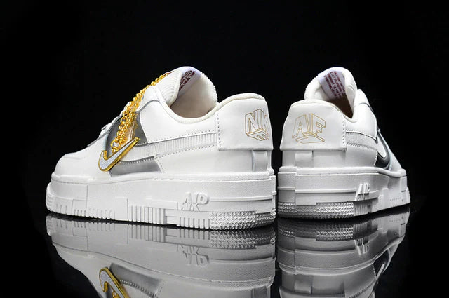 Nike Air Force 1 PIXEL White GOLD CHAIN