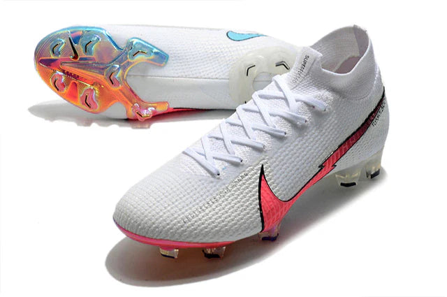 Chuteira de Campo Nike Mercurial Superfly 7 Elite Flash Crimson - Branco, Rosa