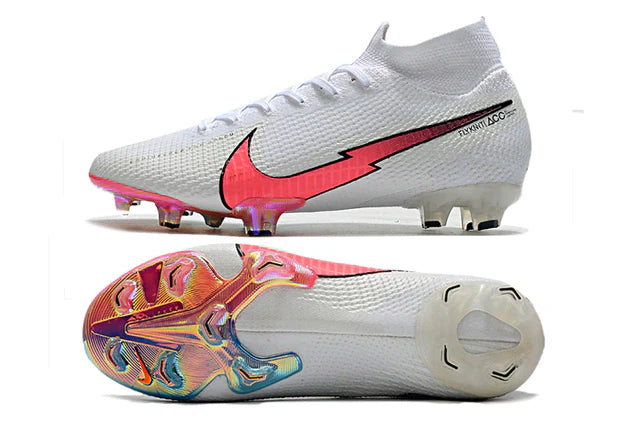 Chuteira de Campo Nike Mercurial Superfly 7 Elite Flash Crimson - Branco, Rosa