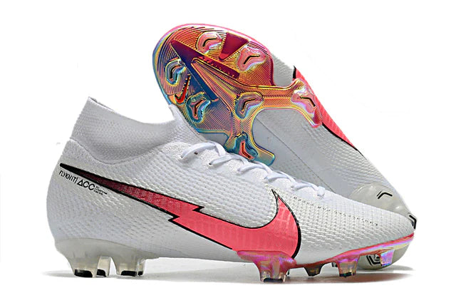 Chuteira de Campo Nike Mercurial Superfly 7 Elite Flash Crimson - Branco, Rosa