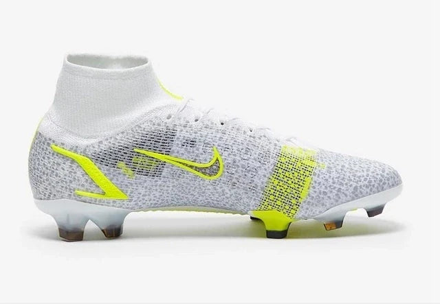 Chuteira de Campo Nike Mercurial Superfly 8 Elite FG Safari 2 - White/Black Metallic/Silver Volt