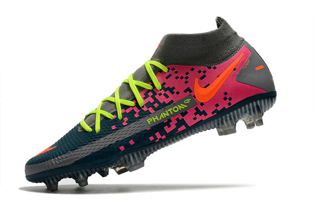 Chuteira de Campo Nike Phantom GT Elite DF FG Azul e Rosa