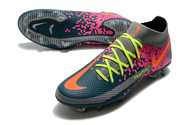 Chuteira de Campo Nike Phantom GT Elite DF FG Azul e Rosa