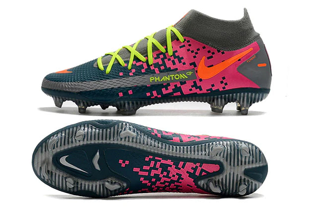 Chuteira de Campo Nike Phantom GT Elite DF FG Azul e Rosa