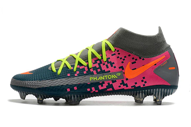 Chuteira de Campo Nike Phantom GT Elite DF FG Azul e Rosa