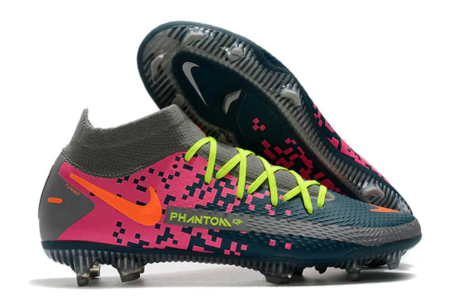 Chuteira de Campo Nike Phantom GT Elite DF FG Azul e Rosa