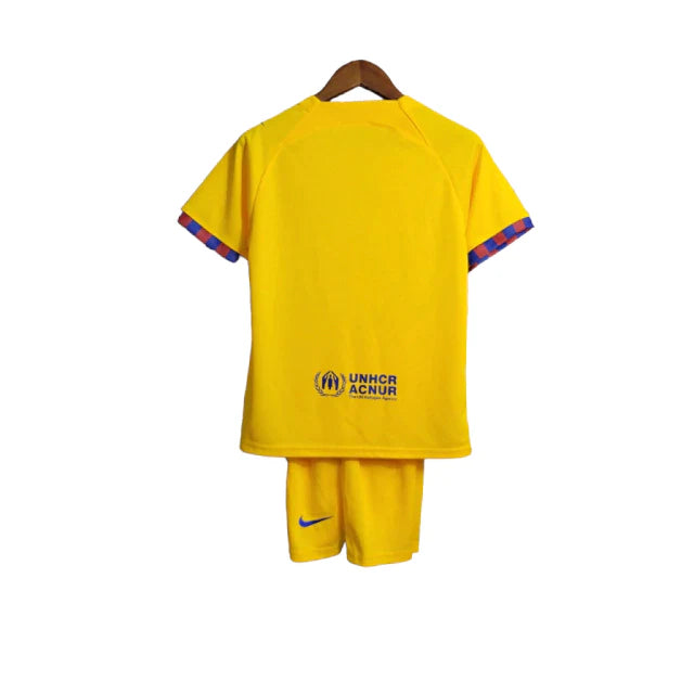 Kit Infantil Barcelona IV Nike 23/24 - Amarelo