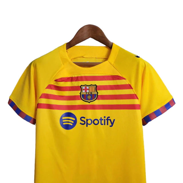 Kit Infantil Barcelona IV Nike 23/24 - Amarelo