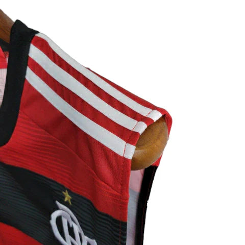 Camisa Flamengo I Regata 23/24 Torcedor Adidas Masculina - Vermelho e Preto