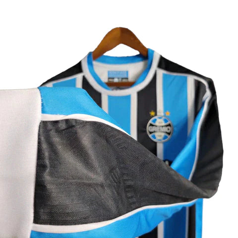 Camisa Grêmio Home 23/24 - Manga Longa - Torcedor Umbro Masculina - Azul e Preto