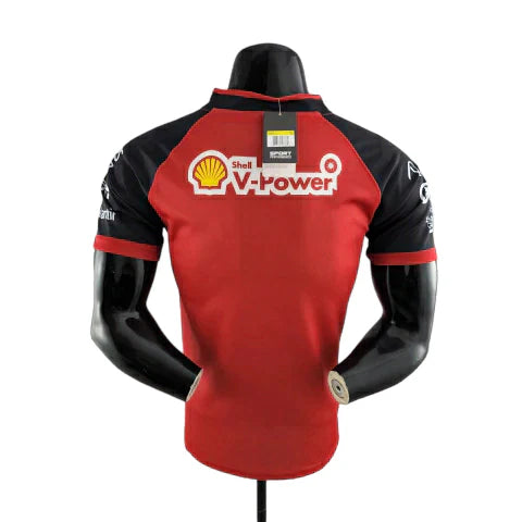 Camisa Ferrari 23/24 Fórmula 1 - Masculina - Vermelho e Preto